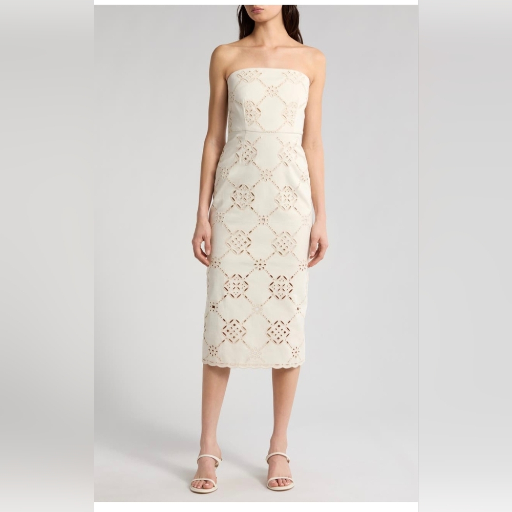 Veronica Beard Nettia embroidered cotton midi dress Nwt Sz 6